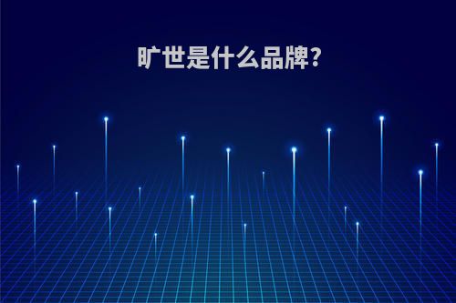 旷世是什么品牌?