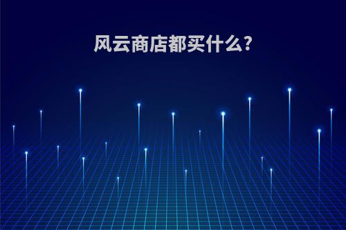 风云商店都买什么?