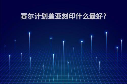 赛尔计划盖亚刻印什么最好?