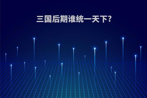 三国后期谁统一天下?