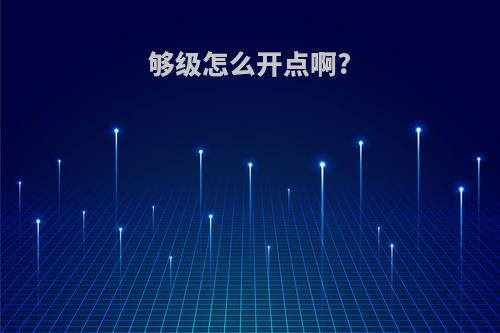 够级怎么开点啊?