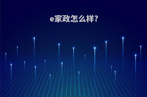 e家政怎么样?