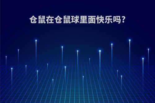 仓鼠在仓鼠球里面快乐吗?